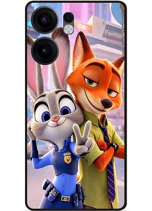 Силиконовый чехол бампер для oppo reno 13f зверополис джуди