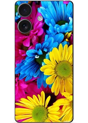 Чехол силиконовый бампер для iphone 17 с рисунком хризантемы цветы