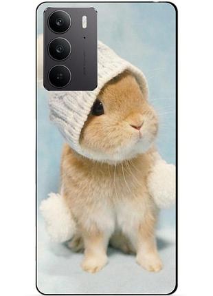 Силіконовий чохол бампер для realme c71 / c75 з малюнком зайчик у шапці