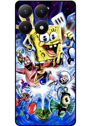 Силиконовый чехол бампер для motorola edge 60 pro с картинкой губка боб sponge bob