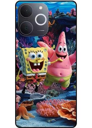 Силиконовый бампер чехол для realme note 70 с рисунком sponge bob губка боб