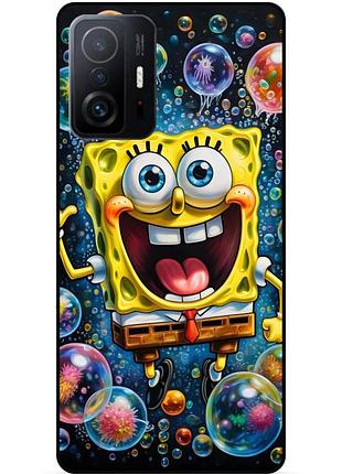 Силиконовый бампер чехол для xiaomi 11t с картинкой губка боб sponge bob