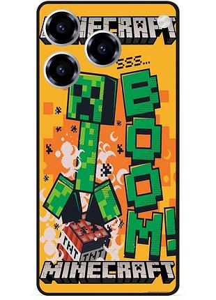 Силіконовий чохол бампер для zte blade a76 стів minecraft кріпер майнкрафт