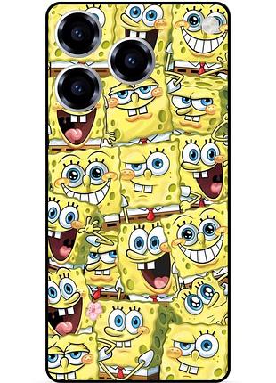 Силиконовый чехол бампер для zte blade a76 с рисунком губка боб sponge bob