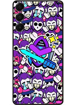 Силиконовый бампер чехол для samsung a17 стикеры бравл мортис brawl