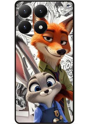 Силиконовый чехол бампер для xiaomi 15t с рисунком зверополис zootopia