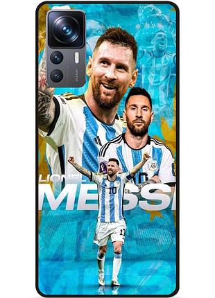 Силиконовый бампер чехол для xiaomi 12t pro с рисунком messi месси