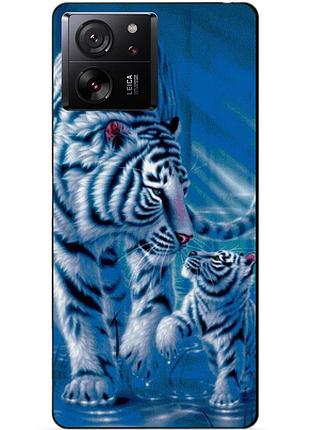 Чехол силиконовый бампер для xiaomi 13t pro с рисунком тигры