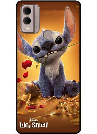 Силиконовый чехол бампер для nokia c21 plus stitch лило и стич