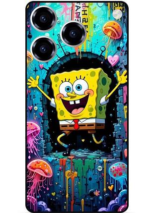 Силиконовый чехол бампер для zte blade a76 с картинкой sponge bob губка боб