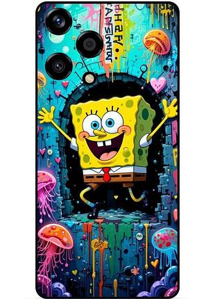 Силиконовый чехол бампер для huawei honor 200 lite с картинкой sponge bob губка боб