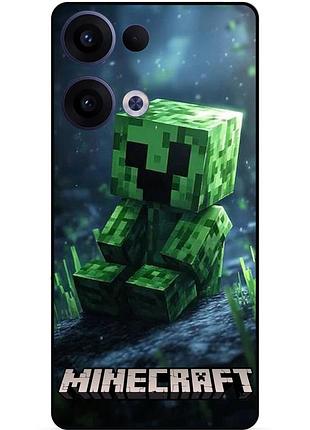 Силіконовий чохол бампер для oppo reno 13 стів minecraft кріпер майнкрафт