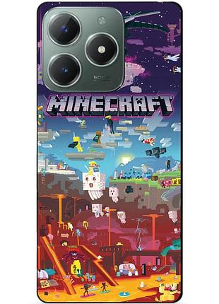Силиконовый бампер чехол для infinix smart 8 plus (x6526) игра minecraft майнкрафт