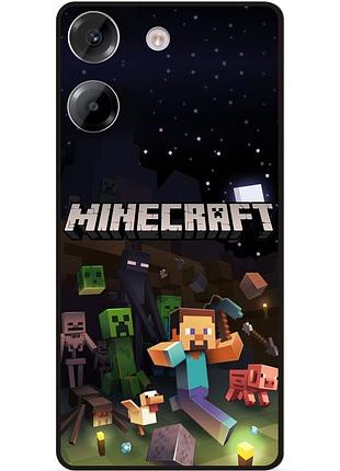 Силиконовый чехол бампер для tecno camon 20 pro игра майнкрафт minecraft