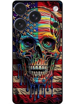 Силіконовий чохол для iphone 17 pro max з малюнком скелет череп