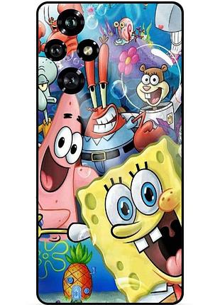 Силиконовый бампер чехол для huawei honor 200 с рисунком губка боб sponge bob