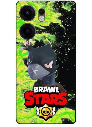 Силіконовий бампер чохол для oppo reno 13fs з героєм бравл ворон brawl