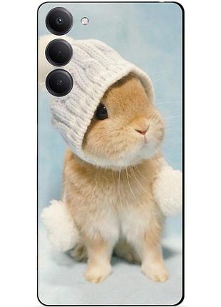 Силіконовий чохол бампер для oppo a5 4g з малюнком зайчик у шапці