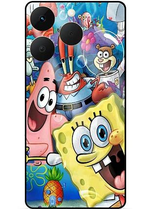 Силиконовый бампер чехол для realme 15t с рисунком губка боб sponge bob