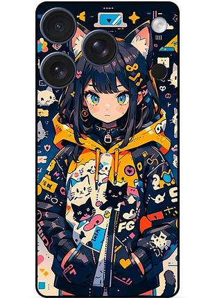 Силіконовий бампер чохол для iphone 17 pro з малюнком котики аніме