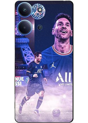 Чехол силиконовый бампер для xiaomi redmi 15c с рисунком messi psg месси