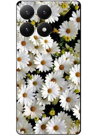Чехол силиконовый бампер для xiaomi 15t с рисунком ромашки цветы