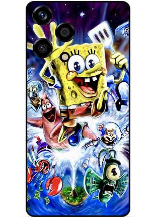 Силиконовый чехол бампер для huawei honor 200 lite с картинкой губка боб sponge bob