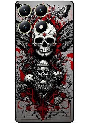 Силиконовый чехол для motorola moto g86 5g с рисунком череп скелет