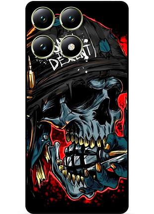 Силиконовый чехол бампер для motorola moto g86 5g с рисунком череп скелет