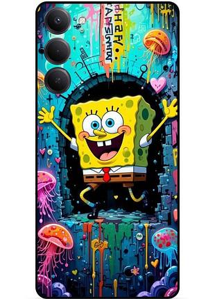 Силиконовый чехол бампер для oppo a5 4g с картинкой sponge bob губка боб
