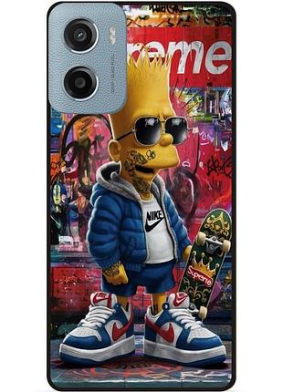 Чехол силиконовый бампер для motorola moto g05 с рисунком барт симпсон marvel simpsons