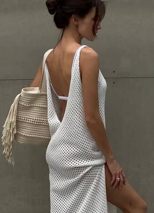 Ажурное платье для пляжа от бренда any mo