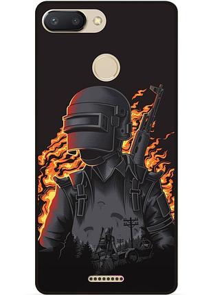 Силіконовий чохол бампер для xiaomi redmi 6 з малюнком pubg пабг