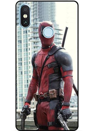 Силіконовий бампер чохол для xiaomi mi 8 з малюнком deadpool дедпул