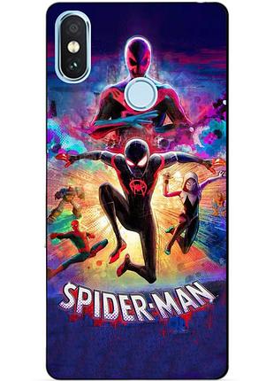 Силиконовый бампер чехол для xiaomi redmi note 6 pro spider man человек паук майлз моралес