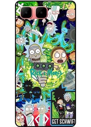 Силиконовый бампер чехол для infinix smart 10 plus с рисунком rick and morty рик и морти