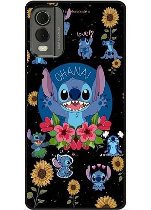 Силиконовый чехол бампер для nokia c32 с картинкой стич stitch