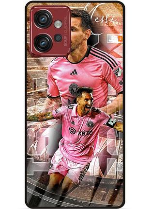 Силиконовый бампер чехол для motorola moto g32 с рисунком месси интер messi