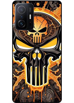 Чехол силиконовый бампер для xiaomi 11t pro с картинкой скелет череп