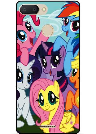 Силиконовый бампер чехол для xiaomi redmi 6 с рисунком пони my little pony