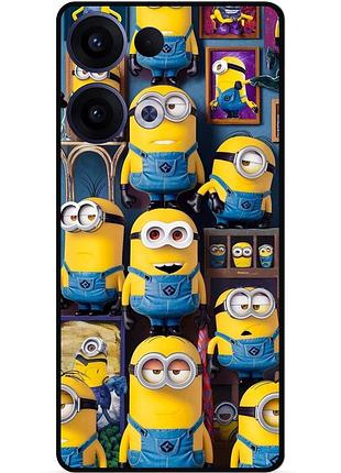 Силиконовый бампер чехол для oppo reno 13 с картинкой миньоны minion