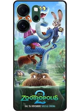 Силиконовый бампер чехол для oppo reno 14f с рисунком джуди зверополис
