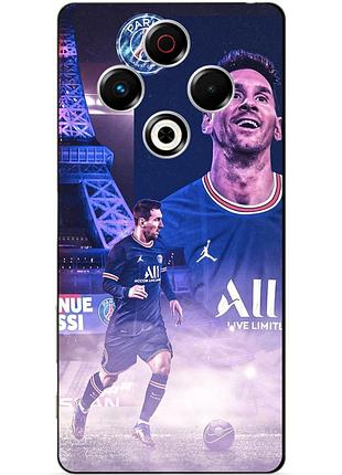 Силіконовий чохол бампер для tecno spark 30 (kl6) з малюнком messi psg мессі