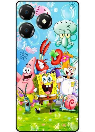 Силиконовый чехол для zte blade a36 с рисунком sponge bob губка боб
