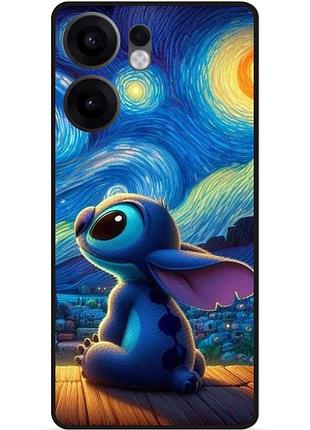 Силиконовый бампер чехол для oppo reno 13f stitch лило и стич