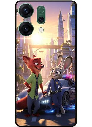 Силиконовый бампер чехол для oppo reno 14 с картинкой джуди зверополис