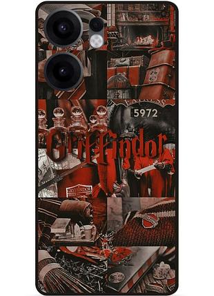Силиконовый бампер чехол для oppo reno 13fs с рисунком gryffindor гриффиндор гарри поттер harry potter