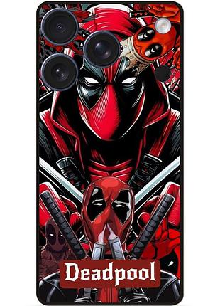 Силиконовый бампер чехол для iphone 17 pro max с рисунком deadpool дэдпул