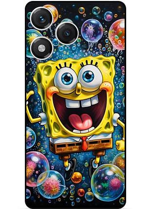 Силиконовый бампер чехол для huawei honor 400 lite с картинкой губка боб sponge bob