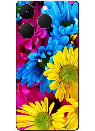 Чехол силиконовый бампер для realme 15t с рисунком хризантемы цветы